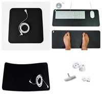 Tapis de souris antistatique Maxsharer en cuir, tapis de clavier noir 80*120cm, tapis de bureau en cuir, éponge SBR/TPE