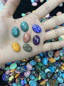 Turquoise Nhẫn mặt phẳng trứng mặt Trần đá trang sức thiết lập trong 15 màu sắc bán quý lỏng đá quý - Product Image 2