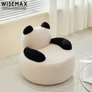 WISEMAXFURNITURE tela de peluche base de madera Esquina de lectura para niños sofá de dibujos animados silla giratoria lindo niños animal solo Silla de salón - Product Image 3