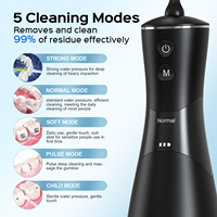 Irrigateur buccal avec écran LCD, nettoyeur de dents avec 6 embouts, 5 modes, hydropulseur portable