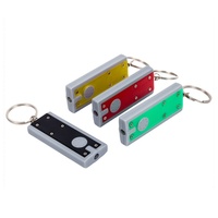 Vente en gros de porte-clés en métal rectangulaire avec lampe torche LED, petite lampe de poche pour la promotion d'entreprise, cadeaux