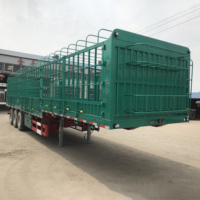 Semi-remorque chinois en acier pour le transport de bétail et de marchandises en vrac, 2 essieux