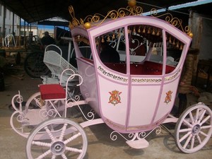 Petit chariot à cheval rose d'occasion pour enfants/chariot à cheval Sulky/chariot à cheval - Product Image 6