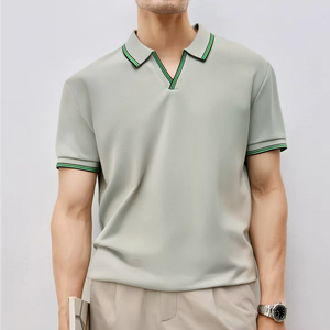 <span class=keywords><strong>Polo</strong></span> court de haute qualité <span class=keywords><strong>sans</strong></span> <span class=keywords><strong>bouton</strong></span> <span class=keywords><strong>Polo</strong></span> de golf pour hommes de conception simple - Product Image 3