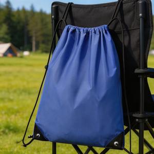 Custom Logo Size Color Nylon <b>Drawstring</b> <b>Backpack</b> with Reflective Print for Gym Sports Outdoor Hiking Promotional Giveaway - Product Image 3