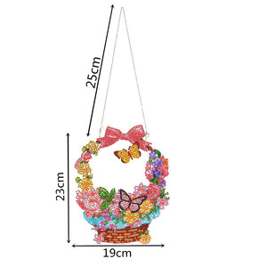 En gros 5d Cristal Diamant Peinture Panier Pendentif Fleur Papillon Diy Diamant Rond Broderie Porte Et Fenêtre Pendentif - Product Image 2