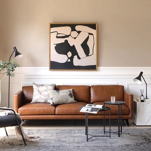 Ensemble de canapés en cuir nordique Design minimaliste italien moderne pour Convient aux salons familiaux, hôtels, appartements personnalisables - Product Image 2