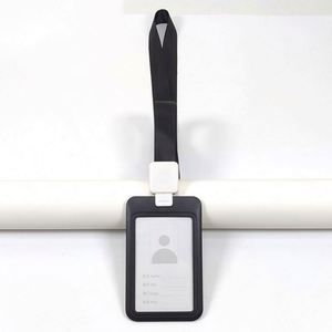 Porte-carte d'identité personnalisable en plastique aux couleurs bonbon avec cordon, design moderne, portable pour le bureau et l'école - Product Image 4