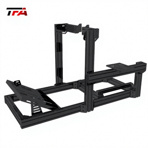 Full Motion <strong>Sim</strong> <strong>Racing</strong> Cockpit Aluminum Frame <strong>Racing</strong> Simulator <strong>Rig</strong> <strong>Setup</strong> with Adjustable Seat Wheel Pedals Shifter Monitor Mount - Product Image 3