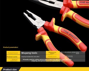 Alicates Aislados <span class=keywords><strong>VED</strong></span>, Duraderos, Resistentes a Alto Voltaje, para Mantenimiento Eléctrico, Reparación Automotriz, Agarre, Corte y Pelado - Product Image 5