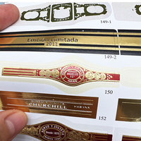 8 ans d'expérience dans l'impression d'étiquettes personnalisées, dorure en relief, anneau de cigare, ceinture de cigare, anneau en papier, étiquettes adhésives