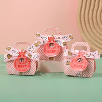 Vente en gros personnalisée, très demandée, pochettes cadeaux pour enfants en papier kraft recyclable, avec poignée, pour baby shower, souvenirs de fête, gaufrés
