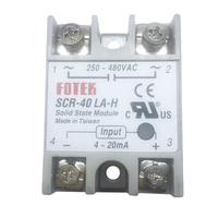 Relais statique FOTEK SCR-40LA-H à commande CC, entrée CA 4~20mA, sortie 250~480VCA, résistance 1200VCA, contrôle de phase, courant nominal