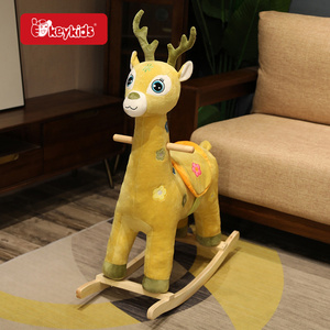 <span class=keywords><strong>Cheval</strong></span> à <span class=keywords><strong>bascule</strong></span> en peluche <span class=keywords><strong>dinosaure</strong></span> sur base en bois - Jouet à <span class=keywords><strong>bascule</strong></span> ludique pour enfants W16D175 - Product Image 6