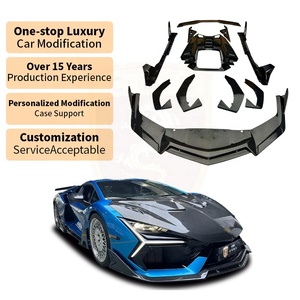 Pour Lamborghini Revuelto 2023 modèle voiture lifting Duke Kit de carrosserie en Fiber de carbone sèche lèvre avant jupes latérales diffuseur arrière capot moteur - Product Image 1
