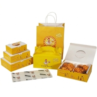 Boîte à poulet frit biodégradable OEM, adaptée aux aliments, recyclable, avec pelliculage mat, impression personnalisée, combo boîte à lunch pour restauration rapide