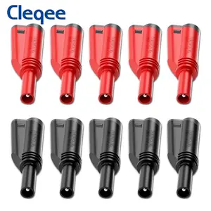Cleqee P3005 Stackable Safe 4mm Banana Plug Solder/Assembly High Quality Welding-free Connector for Multimeter