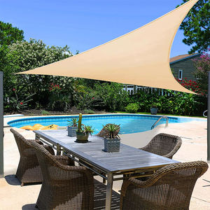 Tissu respirant permettant la circulation libre de l'eau <span class=keywords><strong>et</strong></span> de l'air, tissu 180 GSM, beige, 3x3x3m, voile d'ombrage triangulaire robuste - Product Image 3