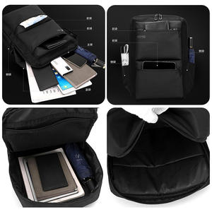 Sac à dos WePower pour homme, grande capacité 36-55L, sac de voyage d'affaires pour ordinateur portable avec poche intérieure zippée, couleur unie noir gris foncé - Product Image 2