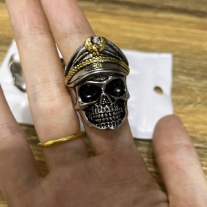 <span class=keywords><strong>Anillo</strong></span> de calavera de esqueleto para <span class=keywords><strong>hombre</strong></span>, de acero inoxidable, vintage - Product Image 5