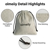 Bolsa de Algodón con Cordón para Joyería, Diseño Espigado, Premium, Pequeña, Reutilizable, Ecológica, Minimalista, de Lujo, Suave