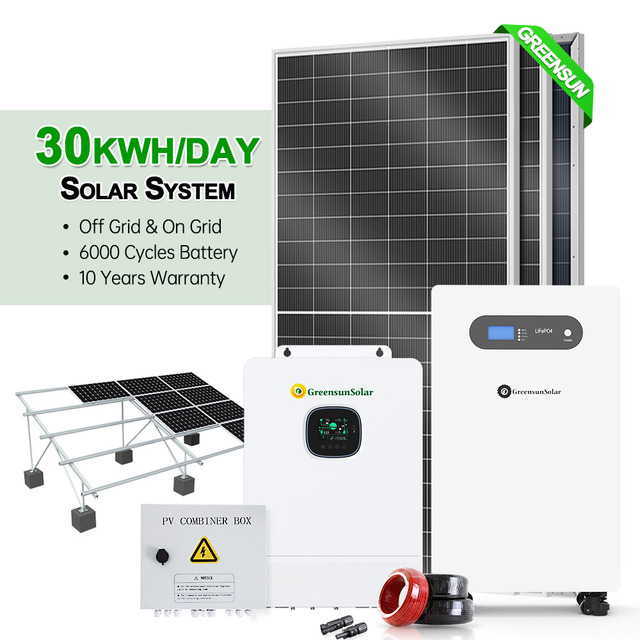 Full Set 5kw 6kw 10kw 15kw Off Grid Hybrid Solar Panel System with Battery for Small House