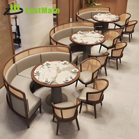 Ensemble de mobilier de restaurant extérieur de luxe durable, tables et chaises de salle à manger modernes style ferme pour hôpital, cadre en bois massif, qualité supérieure