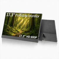 Moniteur portable double écran AHXJKA 17,3 pouces 1600x900 HD 60Hz USB-C, extension d'écran pour ordinateur portable, console de jeu, compatible Win/Mac