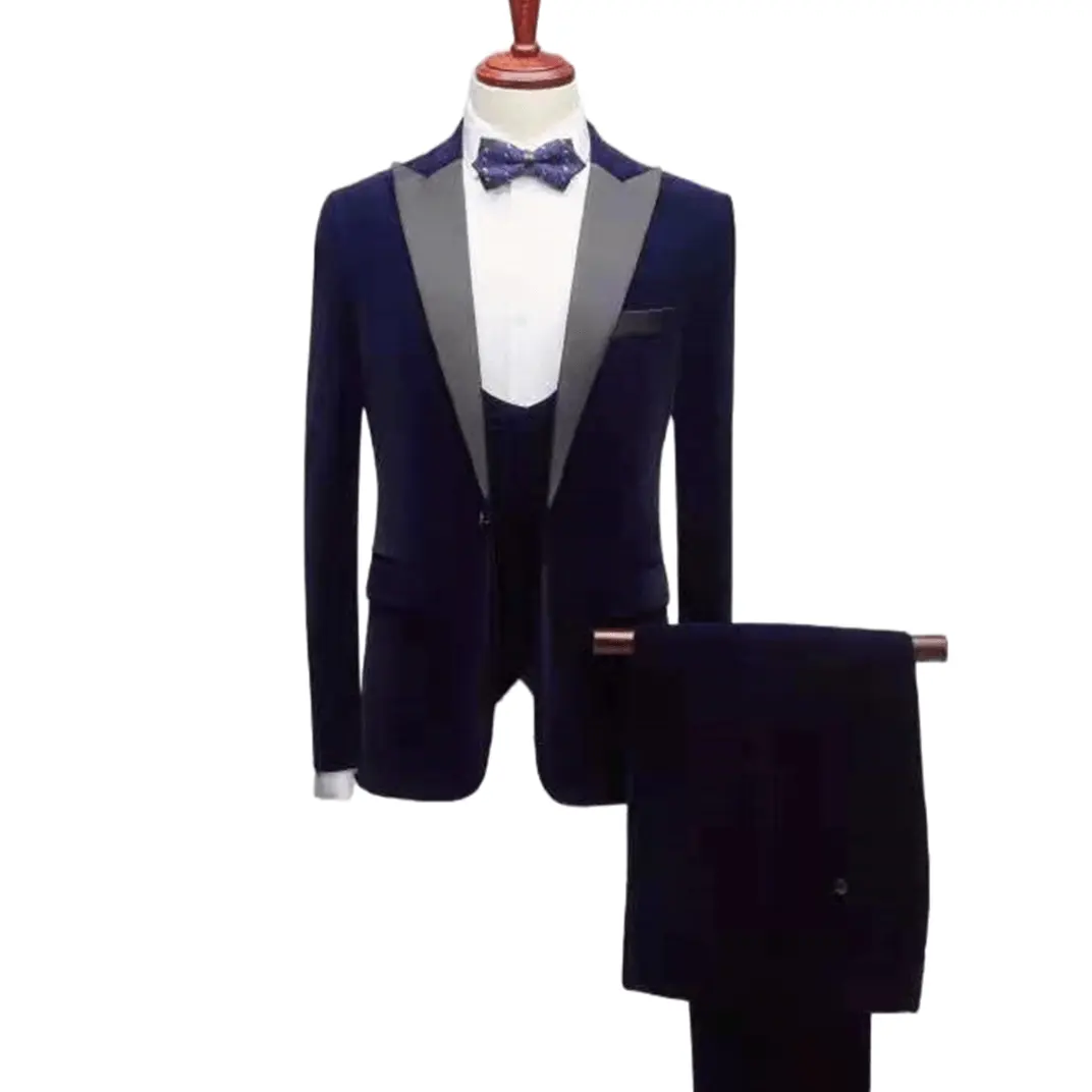 高級花婿のウェディングスーツ3ピース男性ブレザー男性用スリムフィットスーツコスチューム紳士服ビジネススーツ