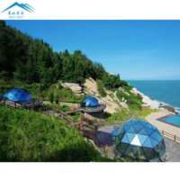 Tente Dôme en Verre Igloo de Luxe d'Extérieur de Haute Qualité pour Glamping, Idéale pour Complexes Hôteliers avec Salle de Bain
