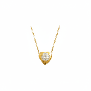 สร้อยคอประดับหัวใจโซลิแทร์สีทอง14K สำหรับผู้หญิงทำจากไก่งวง - Product Image 2