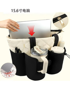 Water Bottle Holder for Women Work Tote Bags with <b>Cup</b> Holder& Clutch Purse <b>Large</b> Puffer Tote Handbags with Water Bottle Pocket - Product Image 3