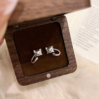 Boucles d'oreilles clous chat en argent S925, mignonnes et tendance, boucles d'oreilles clous queue de chat en argent sterling 925