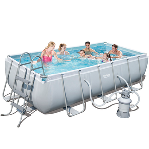 <span class=keywords><strong>PISCINA</strong></span> Rectangular de PVC con marco de metal, 4,04 m x 2,01 m x 1m, con bomba de <span class=keywords><strong>filtro</strong></span> de arena - Product Image 3