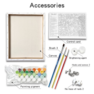 Kit de peinture à l'huile par numéros DIY, style Jésus, peinture par numéros pour adultes, toile à dessiner avec pinceaux - Product Image 5