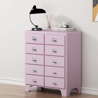 Commode à 10 tiroirs en métal blanc |   Coffre de rangement rembourré moderne pour chambre à coucher et salon
