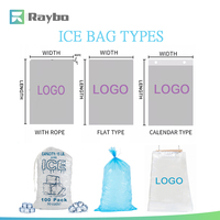 Sacs à glace en plastique LDPE RAYBO 8lb 10lb 11 x 19 pouces avec fermeture à cordon torsadé, sac à glace durable pour glacières