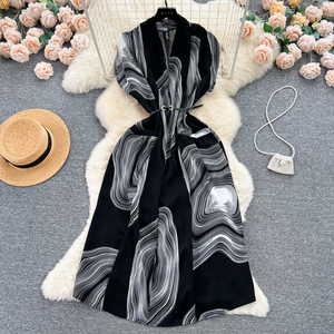 IStapromo Gifts Vestido Midi Vintage de Verano con Cuello en V, Estampado, Estilo Túnica, Ajustado, con Encaje y Corte Imperio para Mujer - Product Image 3