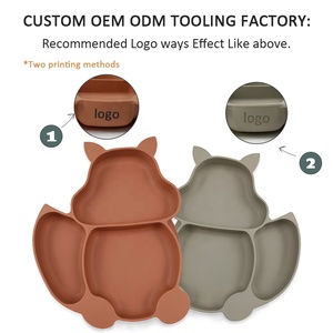 Assiette à ventouse en silicone de qualité alimentaire sans BPA, personnalisable, avec compartiments, pour bébé et tout-petit, vaisselle écologique - Product Image 2