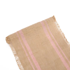 Venta caliente 100% camino de mesa de yute Natural Boho rústico a cuadros boda arpillera mantel camino de mesa de granja para comedor - Product Image 4