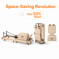 Reformer Pilates pliable reformer de pilates professionnel en bois pour la maison, modèle de type planche, blanc
