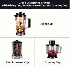 Mixeur portable multifonctionnel 3L de haute qualité pour jus frais, manuel, haute vitesse, en acier inoxydable, écologique et compatible lave-vaisselle - Product Image 4