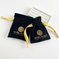 Kantong Serut Beludru Lembut Bordir Logo Kustom, Tas Penyimpanan Hadiah, Parfum, Suede Imitasi, Pakaian Dalam, Sabun, Batu Permata