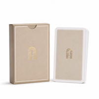 Jeu de cartes de luxe personnalisé pour hôtel, avec dorure à chaud et finition lin, pour souvenirs d'entreprise VIP