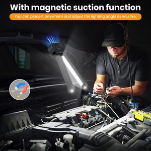 Lampe de poche LED <span class=keywords><strong>portable</strong></span> avec crochet magnétique Banque d'alimentation rechargeable USB pliante à 180 ° pour cadeau de lumière de travail de gymnastique et de camping - Product Image 5