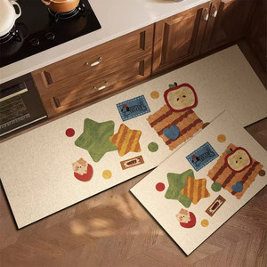 Cute Cartoon <strong>Kitchen</strong> Rugs Set Non Slip and Washable <strong>Floor</strong> Mats Absorbent <strong>Runner</strong> for <strong>Kitchen</strong> Sink Laundry Room - Product Image 6