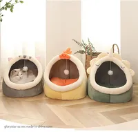 Petit animal de compagnie chat tente chenil hiver nid lit doux pliable chien coussin de couchage protecteur Bentonite Animal durable amovible