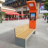 Banc publicitaire solaire à écran LED pour jardin, utilisation urbaine, cadre en acier métallique imperméable, mobilier de parc pour espaces publics