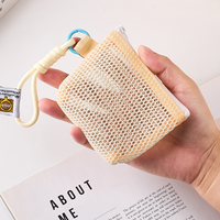 Pochette cosmétique miniature portable avec fermeture éclair, en maille transparente, pour rouge à lèvres, parfum, chargeur, écouteurs, avec poignée