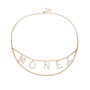 Personality Rhinestone <strong>MONEY</strong> Fringe Casual Waist Fashion Adjustable Silver Body Metal Chains Layered Pocket <strong>Women</strong> Waist <strong>Belts</strong> - Product Image 4